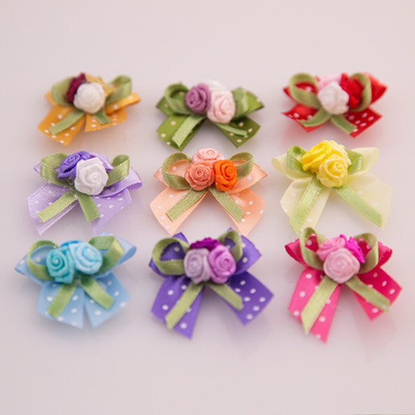 Pet Grooming Bows - Rose Bouquet - Detail