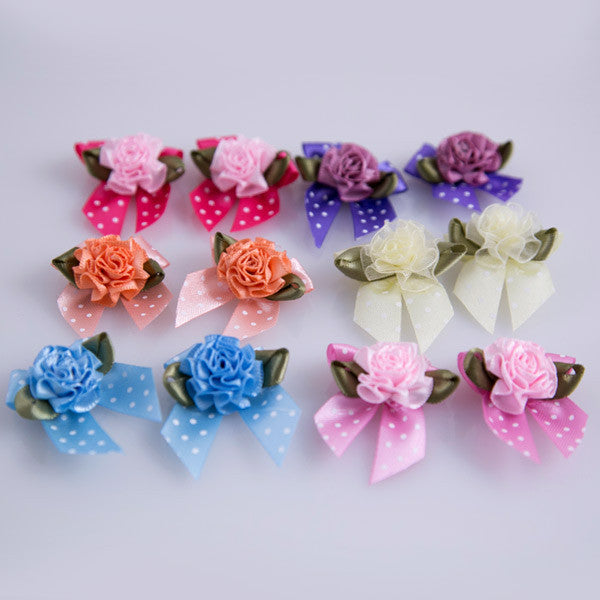 Dog-Grooming - Bows-Wild Roses - Detail