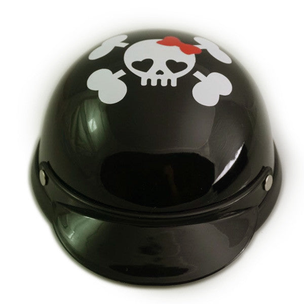 Dog Helmet - Black - Cutie Skull - Front