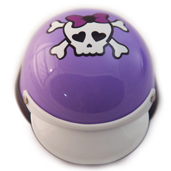 Dog Helmet - Purple Skull - Front