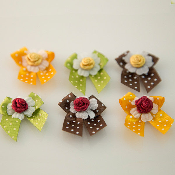 Pet Grooming Bows - Autumn Roses - Detail