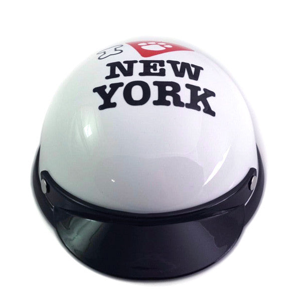 Dog Helmet - I Love New York - White - Front