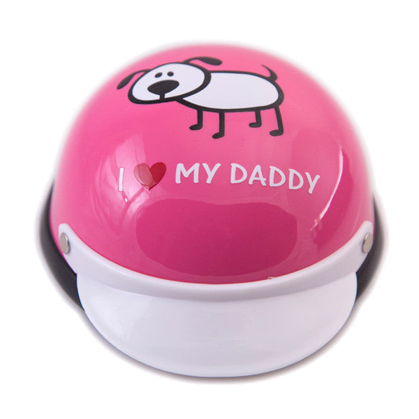 Dog Helmet - I Love My Daddy - Pink - Front