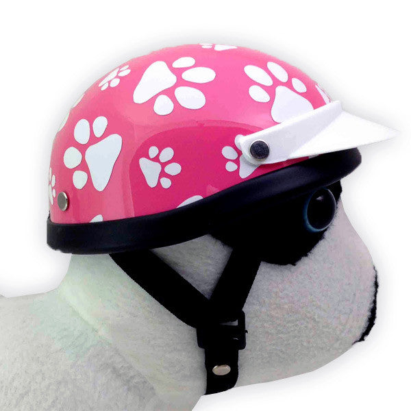Dog Helmet - Pink Paws - Strap