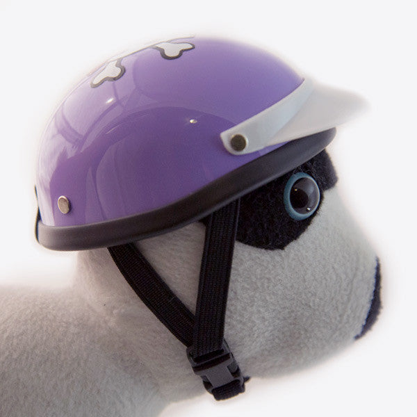 Dog Helmet - Purple Skull - Strap