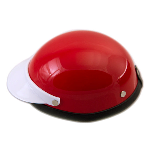 Dog Helmet - Red & White - Side View